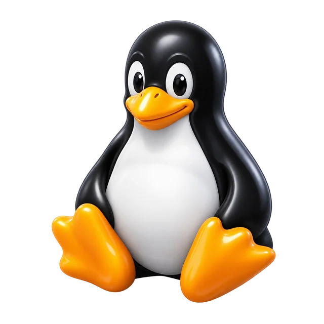 Linux-Pinguin als dreidimensionale Figur.
